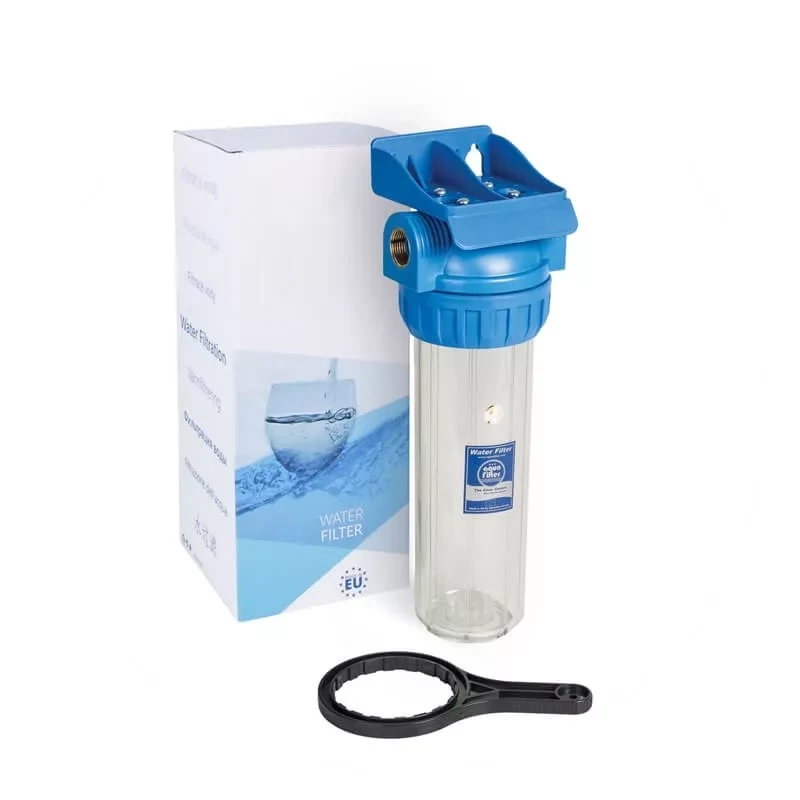 Vízszűrő ház 10", 1", konzol, kulcs (Aquafilter) - 3 részes